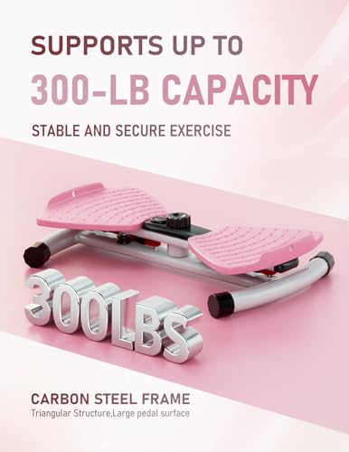 Waist Twister Machine with Smart Counter & Resistance Bands - Pink
