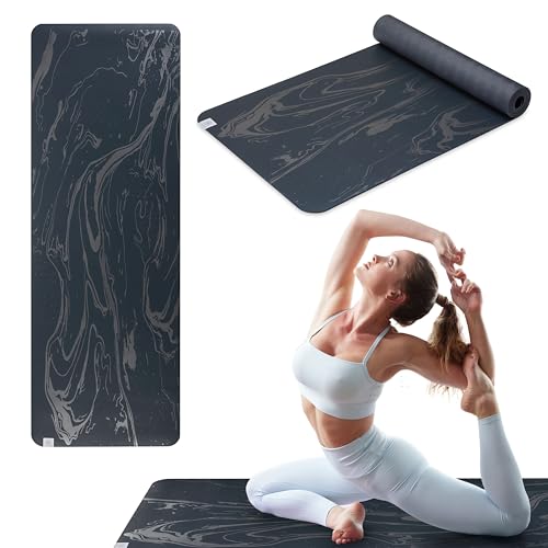 Dry-Grip Yoga Mat - Non-Slip, Marbled for Hot Yoga