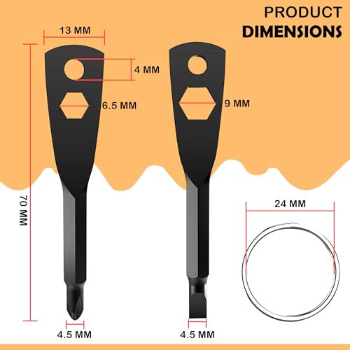 4-in-1 Multi Tool Screwdriver Keychain - Phillips, Slotted & Hex