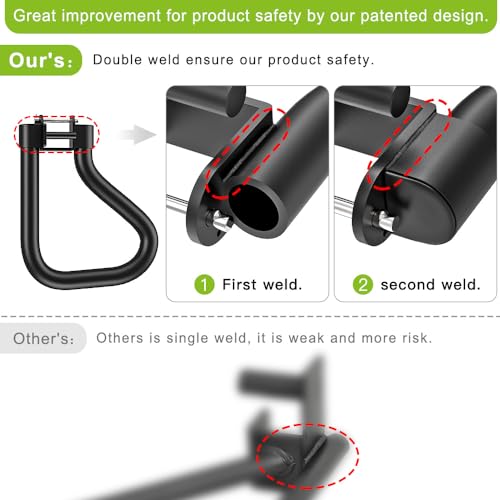 Dip Bar Attachment for 2x2 Power Rack - Solid Steel, Multi Grip Handle