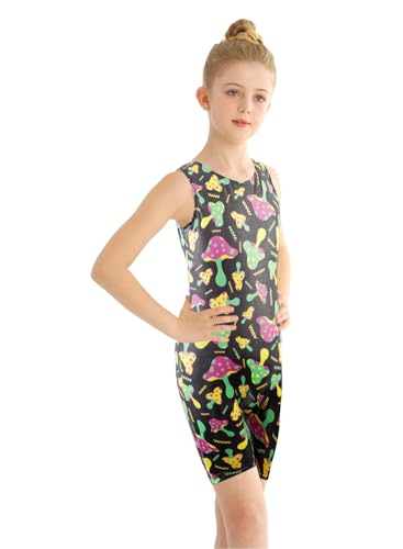 Girls Gymnastics Leotard with Shorts - Toddler Unitard - 2-3T Black Mushroom
