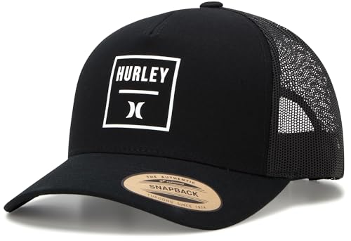 Hurley Men's Trucker Hat Fairway Mesh Quick Dry Snapback Black One Size