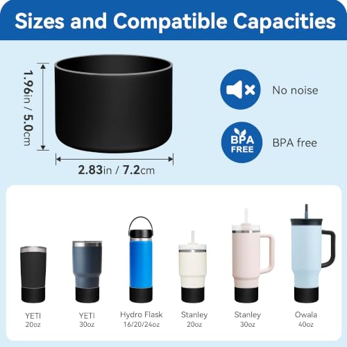 Silicone Boot Protector for YETI Rambler Tumblers - Black, 2 Pcs