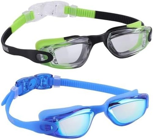 Aegend Swim Goggles - Anti-Fog, UV Protection & Comfortable Fit for Kids Ages 3-14