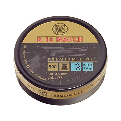 RWS R10 Match Plus .177 Caliber Pellet Gun Pellets - Light 7 Grains, 100 Count