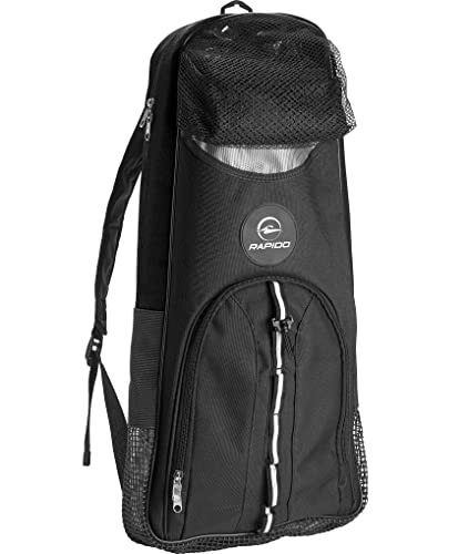 Phantom Aquatics Rapido Deluxe Snorkeling Gear Bag (Black) – Mask, Fins & Snorkel Carry Bag
