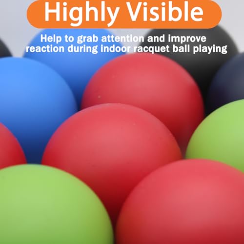 Bulk Racquetballs - 20 Pack High Bounce Rubber Balls - Multi-Color