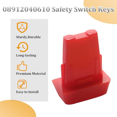 08912040610 Safety Switch Keys for Ryobi,Sears Craftsman,Delta,Wen,Dewalt,Jet,SawStop,Powertec,Rockwell Power Tools-Red,4 pcs