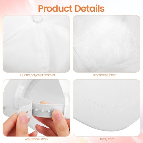 Aneco Adjustable Sport Baseball Cap White for Outdoor Activities