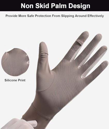 UV Protection Full Finger Gloves for Women - Black