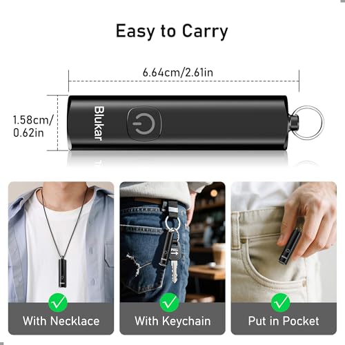 EDC Rechargeable Keychain Flashlight - 360L Mini Portable - Black
