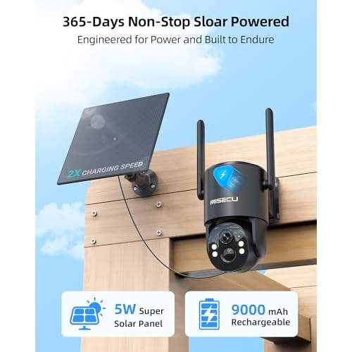 4G LTE Cellular Security Camera, 2.5K Solar Outdoor Cam Wireless Without WiFi Needed, 360¡Æ PTZ Live View Off Grid Camera, AI Motion Detection, Color Night Vision, Local/Cloud Storage
