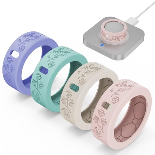 Floral Silicone Cover for Oura Ring - 4 Pack, Small (Dopamine)