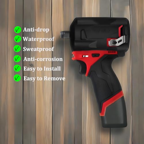 49-16-2554 Impact Driver Protective Boot Fits Milwaukee M12 FUEL 3/8in. and 1/2in. Stubby impact wrenches 2554-20 2555-20 2555P-20,Durable Rubber Cover,Black (Boot Only)