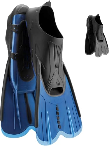 Cressi Adult Short Light Swim Fins with Self-Adjusting Full Foot Pocket - Blue EU 43/44