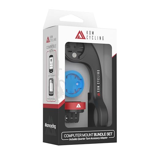 KOM Cycling Quick Release Bike Computer & GoPro Mount Kit for Garmin Wahoo - Black