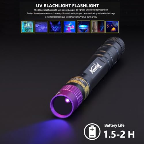 Mini UV Flashlight 3W - Portable 365nm Black Light for Detection