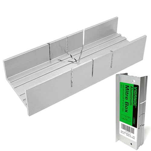 Metal Mitre Box by Aluminium and Steel Construction, 5.3 Inch Small Tiny Mitre Box for Manual Saw and Handsaws with 3 Cutting Angles - Ideal For Cutting Wood and Soft Metals