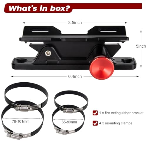 Quick Release Fire Extinguisher Holder - Car Fire Extinguisher Mount Bracket Aluminum for Vehicle UTV Jeep Truck Polaris Ranger Cam-Am X3 - Quick Clamps Mounting Bracket Heavy Duty