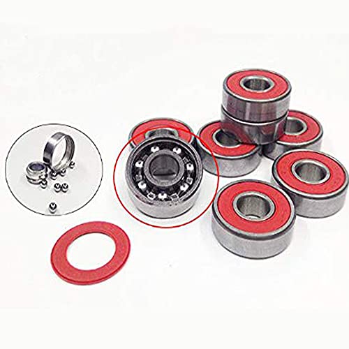 High Speed Skateboard Longboard Bearings - 8 Pack, ABEC-9