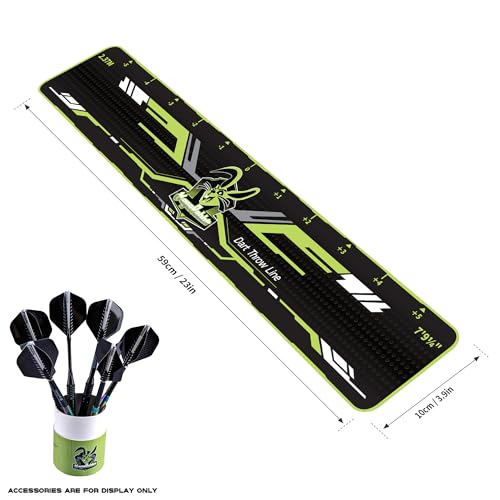 Dart Throw Line with Storage Case - PVC Non-Slip Marker 2.9" x 23"