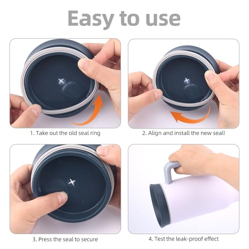 4-Piece Silicone Gasket Replacement for Owala 40oz Tumbler - Gray