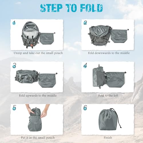 G4Free 25L Lightweight Hiking Backpack for Men Women - Grey