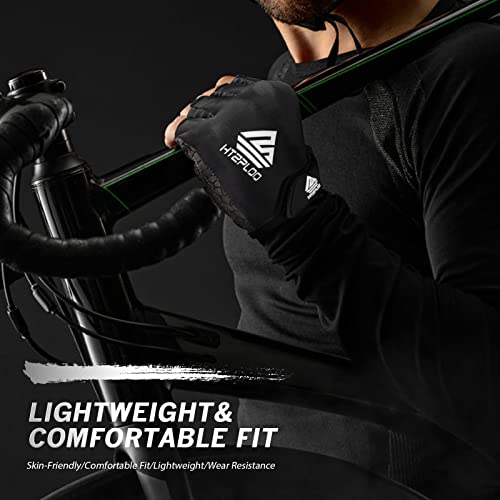 Half-Finger Cycling Gloves for Men & Women - Black, Large