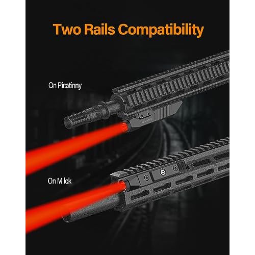 TOUGHSOUL Hunting Flashlight Red Light, Low Profile Mlok Picatinny Mounted Portable Flashlight for Coyote Hog Varmint Night Hunt
