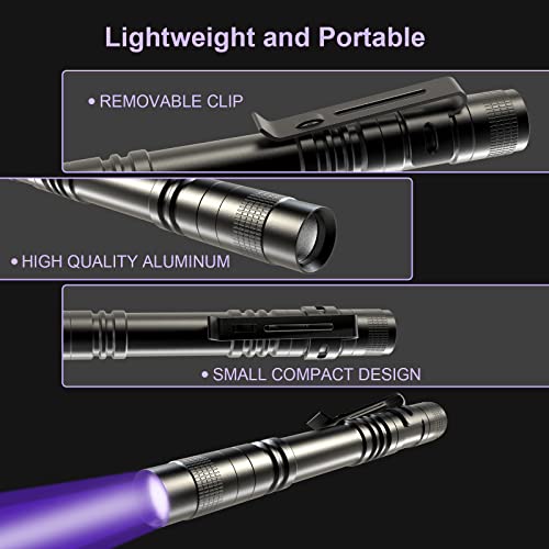 395nm UV Black Light Flashlight - Waterproof Mini Pen Light - Black, 1 Pack