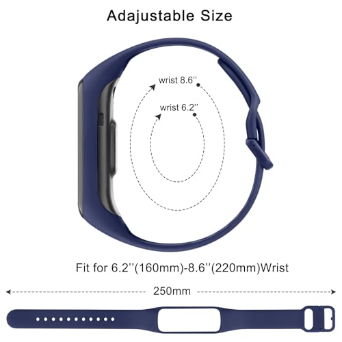 Silicone Sport Replacement Bands for Samsung Galaxy Fit 2 - Black, Dark Grey, Navy Blue