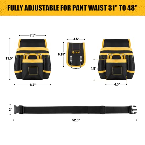 Magnetic Tool Belt for Men, 26 Pockets Heavy Duty Tool Pouch, Magnet Holster Nail Utility Toolbelt Detachable Adjustable Waist Holder for Handyman Contractor Mechanic Plumber Roofer Carpentry Dad Gift
