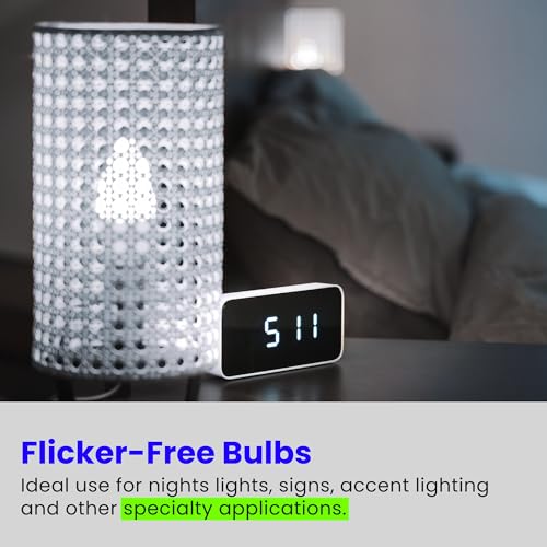 C7 LED Night Light Bulbs - 5000K Daylight E12 Base - 4 Pack