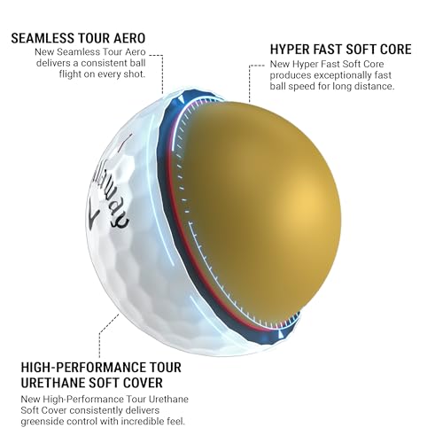 Chrome Tour Golf Balls - Triple Track (White) - One Dozen