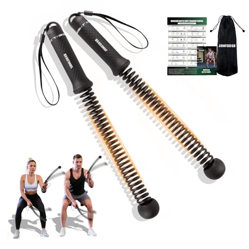 Portable Ropeless Battle Rope for Home Gym - 1.61 lb, Anti-Slip Handles