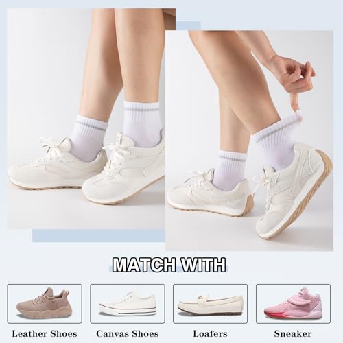 Heatuff Women's Ankle Quarter Socks 9 Pairs - Black, White, Grey | Thin Casual Athletic Gym Crew Socks