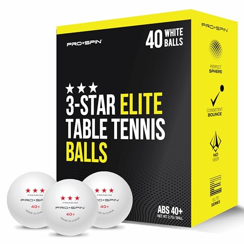 3-Star ITTF-Approved Ping Pong Balls - White, Pack of 40