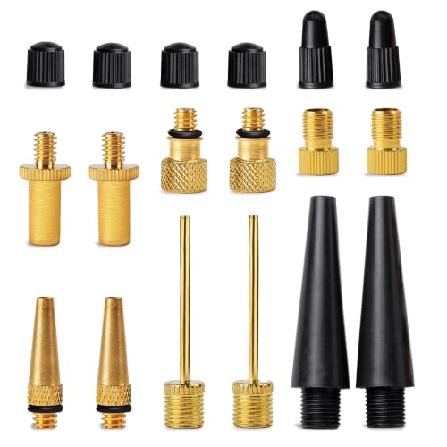 18Pcs Valve Adapter Kit - Presta, Dunlop, Schrader - Mixed Pack