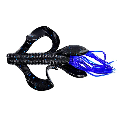 Yamamoto Kreature Soft Plastic Fishing Lure 4-inch, 7 Pack, Flapping Tentacle Baits with Wings & Clear Blue Skirt