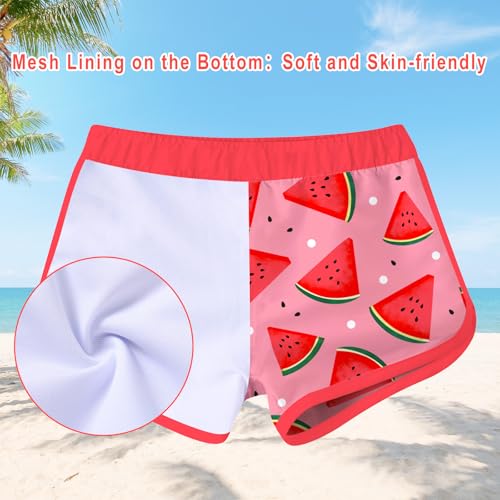 Vogseek Girls Rash Guard Two-Piece Swimsuit Set 3-4T Red Pink