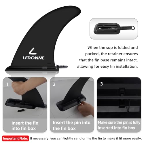 9-Inch SUP Replacement Fins - 2 Pcs with Pin Retainer