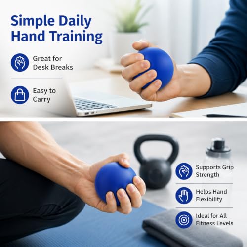Hand Exercise Grip Ball - Blue Finger Strengthener for Sports & Fitness