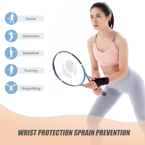 Ultra-Thin Adjustable Wrist Brace for Pain Relief & Support - Black 2pcs