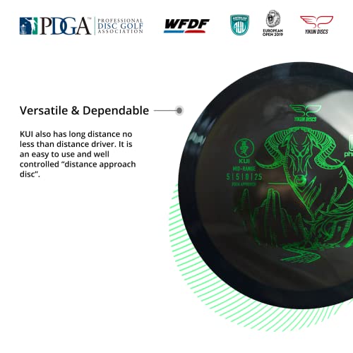 Yikun Midrange Disc Golf Disc - Overstable, PDGA Approved, Black, 165-175g