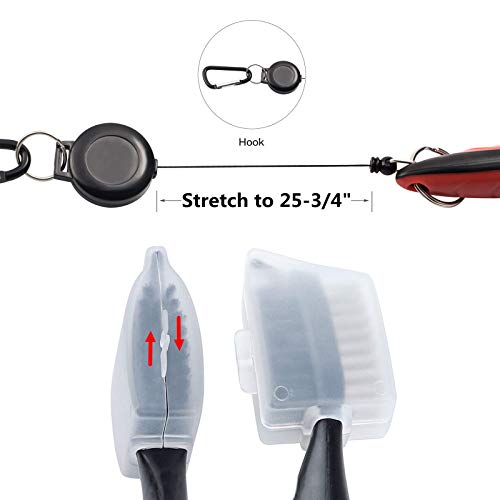 Golf Club Brush Set - Pack of 2 with Retractable Carabiner