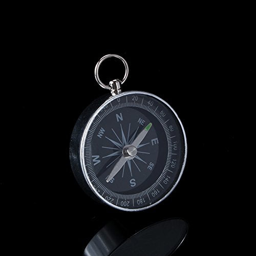 Portable Pocket Compass for Hiking and Camping - Silver