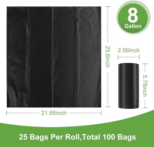 25 Count Biodegradable Portable Toilet Bags - 8 Gallon Camping Waste Bags