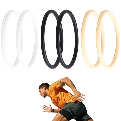 6 Pack Silicone Patellar Tendon Knee Support Straps for Sport Pain Relief