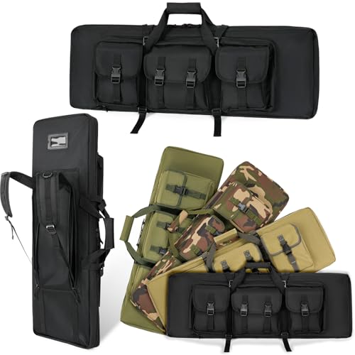 Double Rifle Case Bag with Pistol Storage - Soft Padded Tactical Backpack