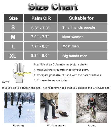 Sensitive Touchscreen Winter Gloves - Large Black